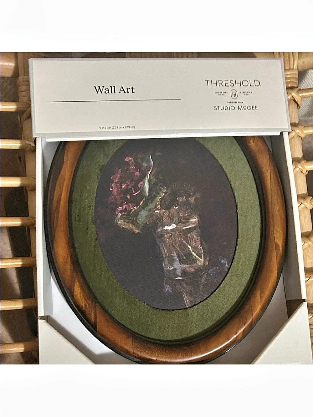 Threshold Studio McGee Wall Art Oval Framed Floral Wall Art 9” x 11”
